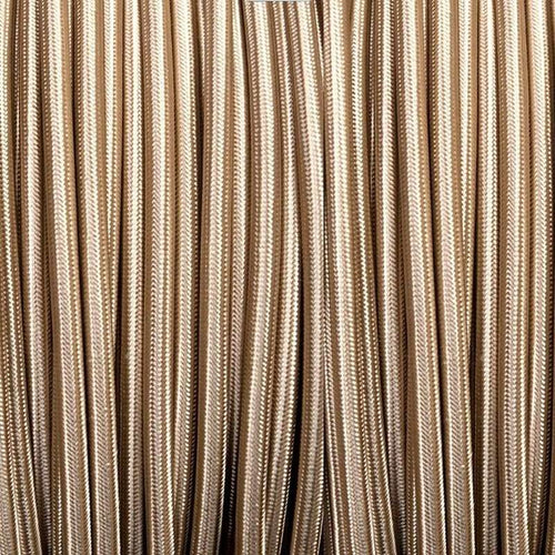 Hellgold Stoffkabel rund-3-adriges Stromkabel~1125