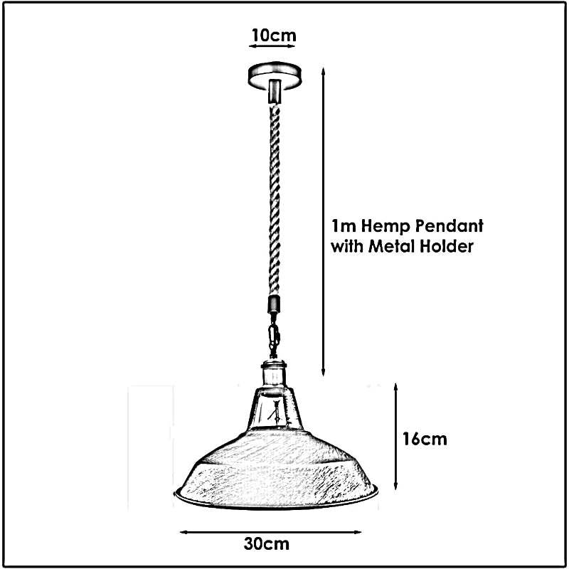Retro Deckenlampe Metallschirm