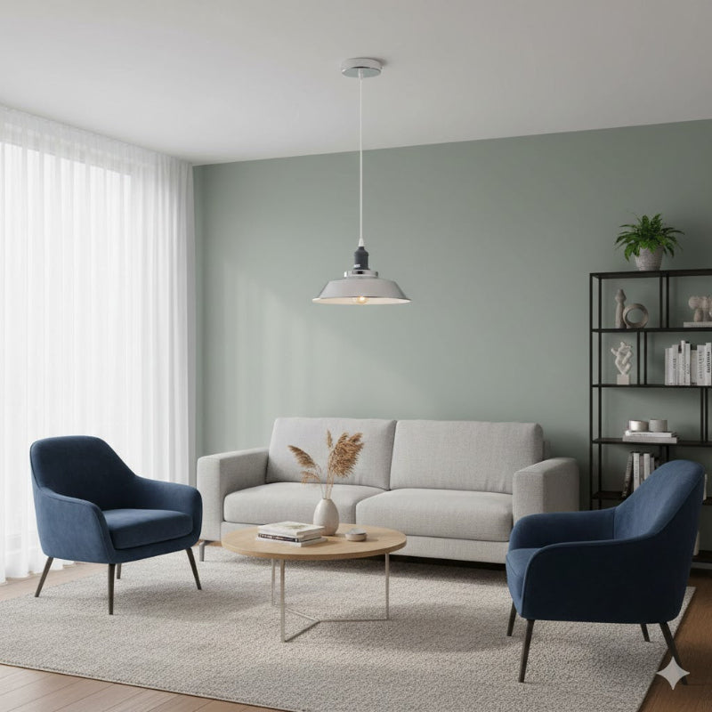 Retro Industrielampe Chrom für Esstisch