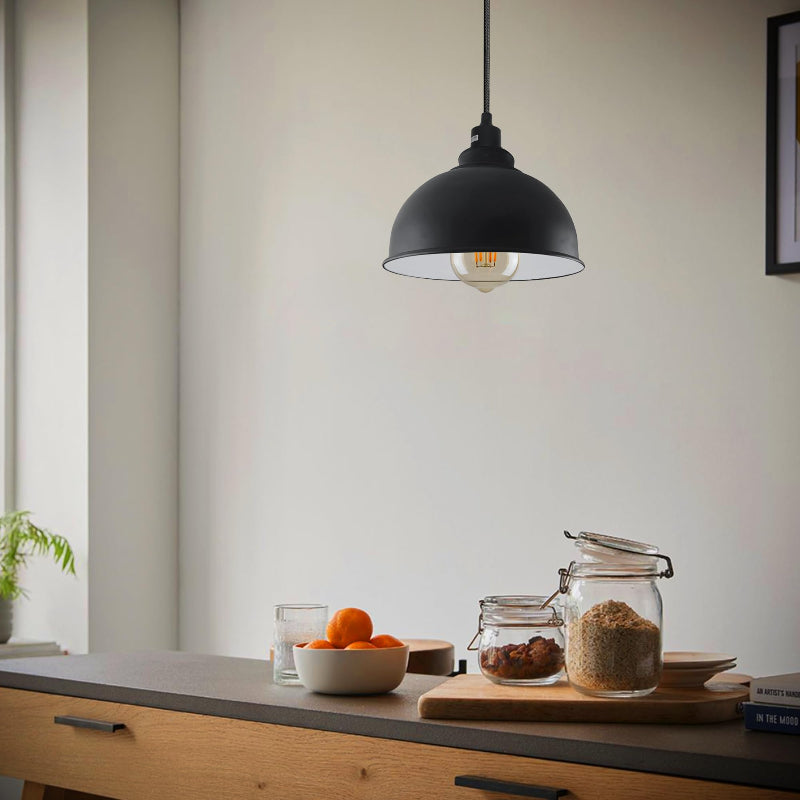 Retro Lampe Küche Fabrikleuchte schwarz