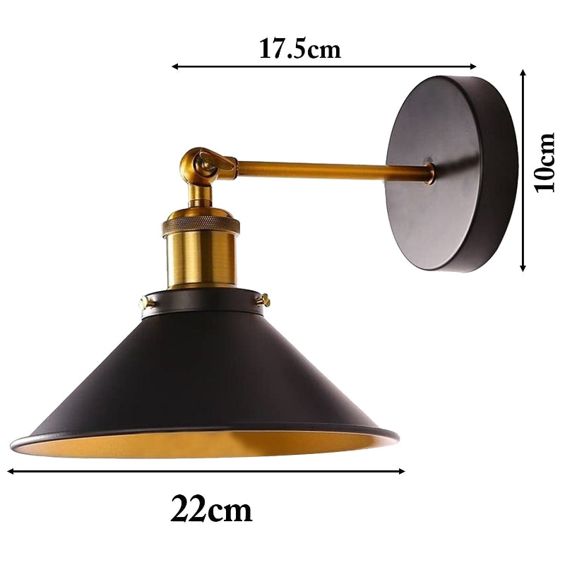 Retro Wandbeleuchtung Schwarz Gold
