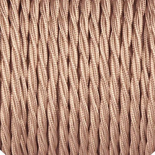 1m/5m/10m 3 adriges Textilkabel elektrisches gedrehtes Kabel Stoffummantelung Roségold~1194