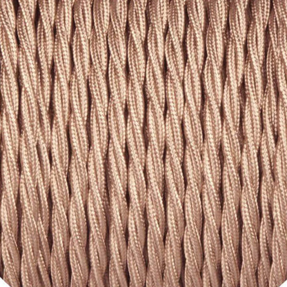 1m/5m/10m 3 adriges Textilkabel elektrisches gedrehtes Kabel Stoffummantelung Roségold~1194