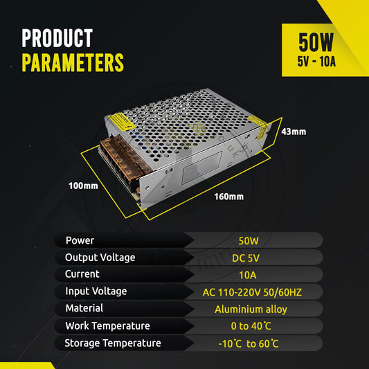 Steckernetzteil 5V,10A 50W IP20 LED-Trafos Treiber~1861