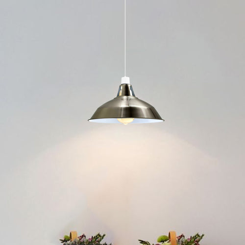 Modern Metall Decke Lampenschirme für Schlafzimmer Küche Antike Lampenschirm (Satin Nickel)~1723