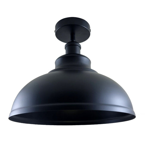 Retro Deckenlampe Schwarz Metall – Vintage E27 Hängelampe ~3156
