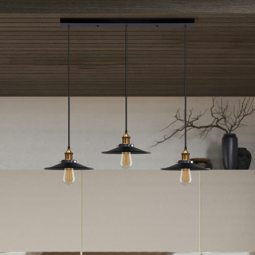 Pendelleuchte höhenverstellbar 3 flammig Metall Lampenschirm  ~3019