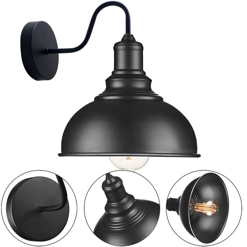 Schwarze Industrie Wandlampe E27 für Loft-Einrichtung