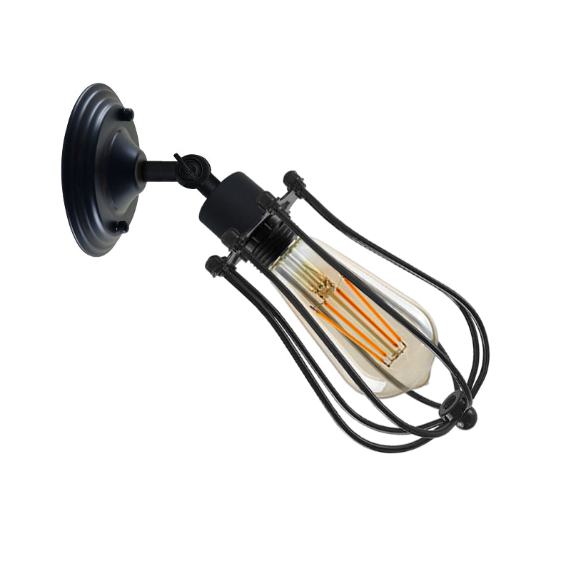 Schwarze Wandlampe E27 für Flur und Wohnzimmer