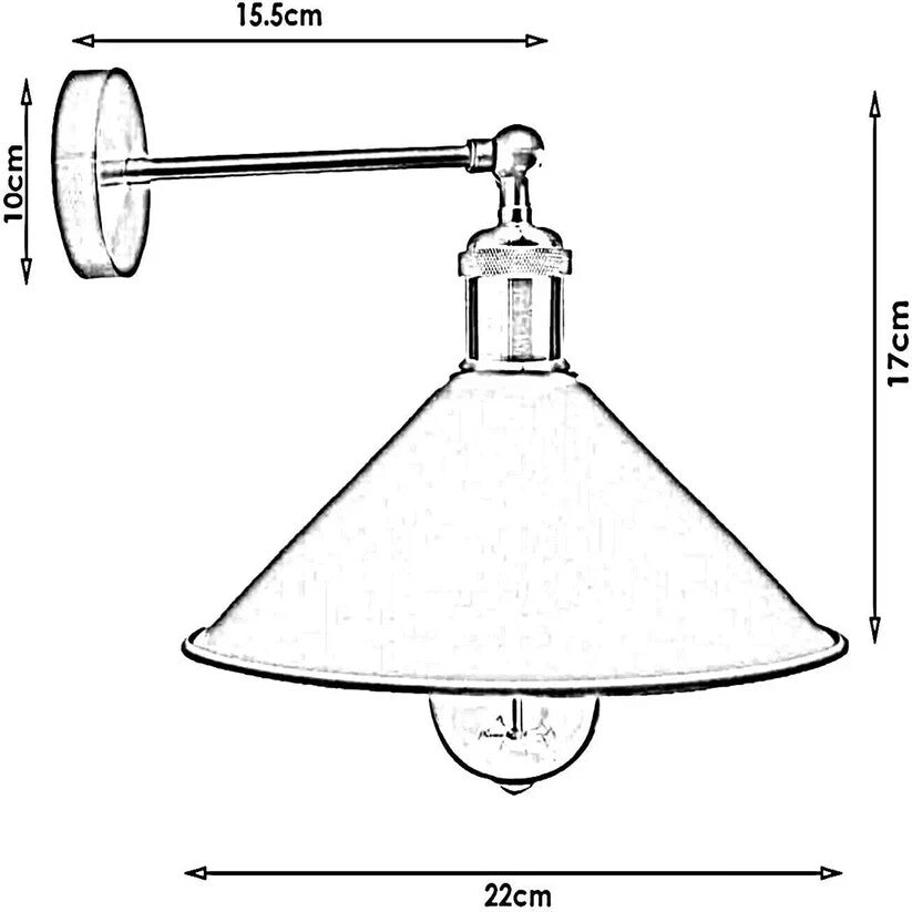 Metall schwarz Wandlampe