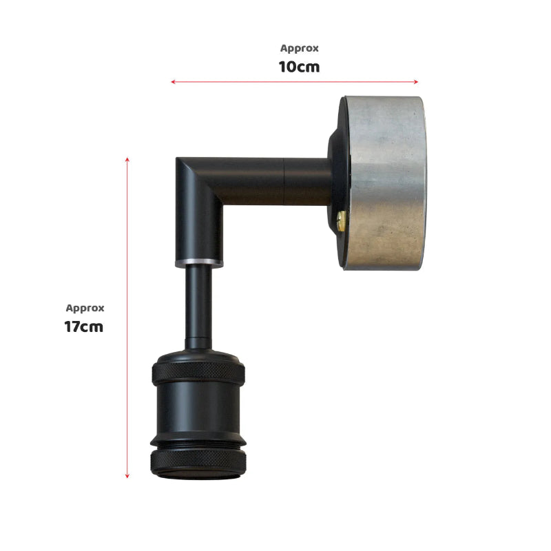 Schwarze Wandleuchte im Industrial Design mit E27 Fassung