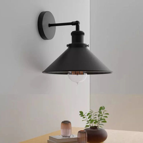 Vintage Industrielle Wandleuchte schwarz – Ø22cm~3125