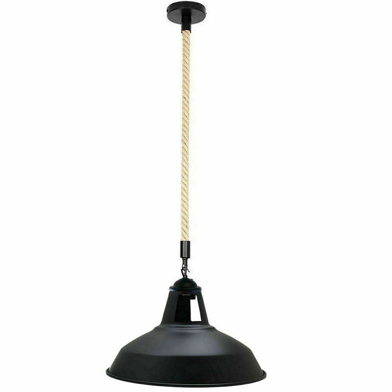 Seillampe mit Schirm Grau Schwarz