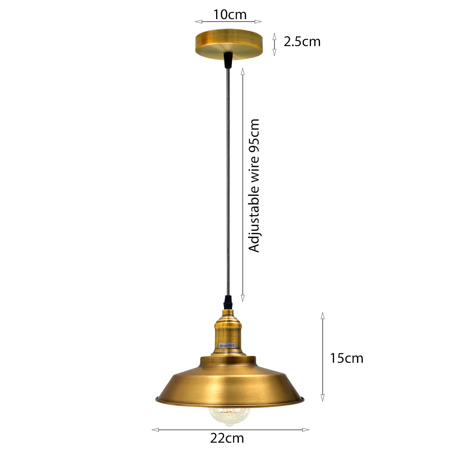 Gelb Messing Metall Decke Hänge Pendelleuchte Lampenschirm