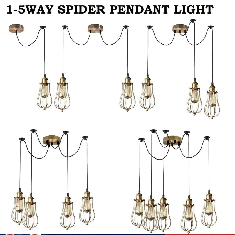 Spinnenlampe schwarz messing