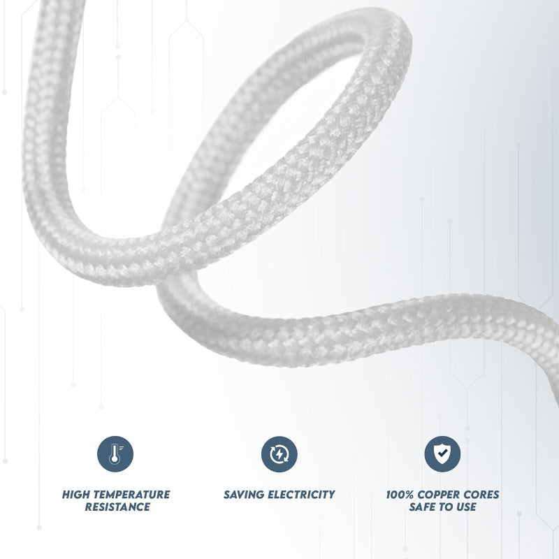 Stromkabel braun 0,75mm rund Stoffkabel 3-adrig
