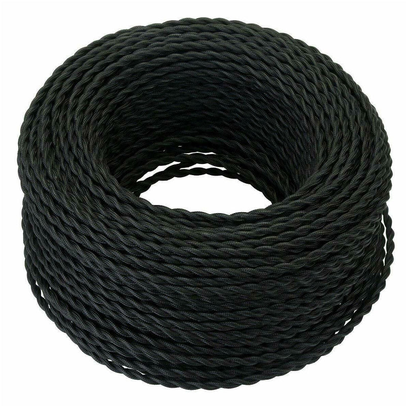 Textilkabel Schwarz gedreht