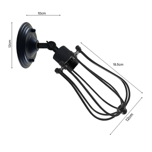  Verstellbare Wandlampe Retro-Design Käfigschirm