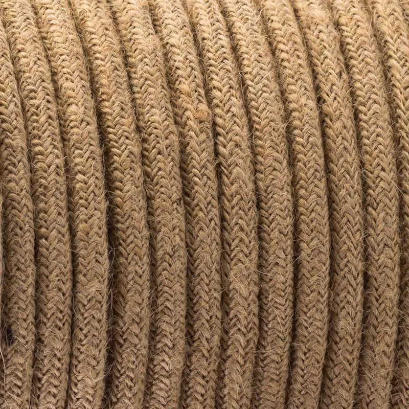 Vintage 3-Adrig Rund Kabel Flexibles Hanf Textilkabel