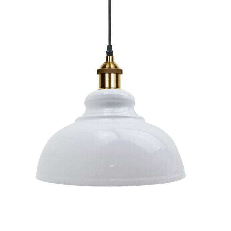 Vintage Esstischlampe weiß metall