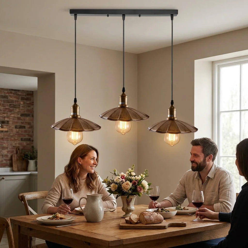 Vintage Esszimmerlampe dreiflammig