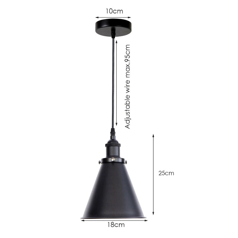 Vintage Küchenlampe Metall schwarz
