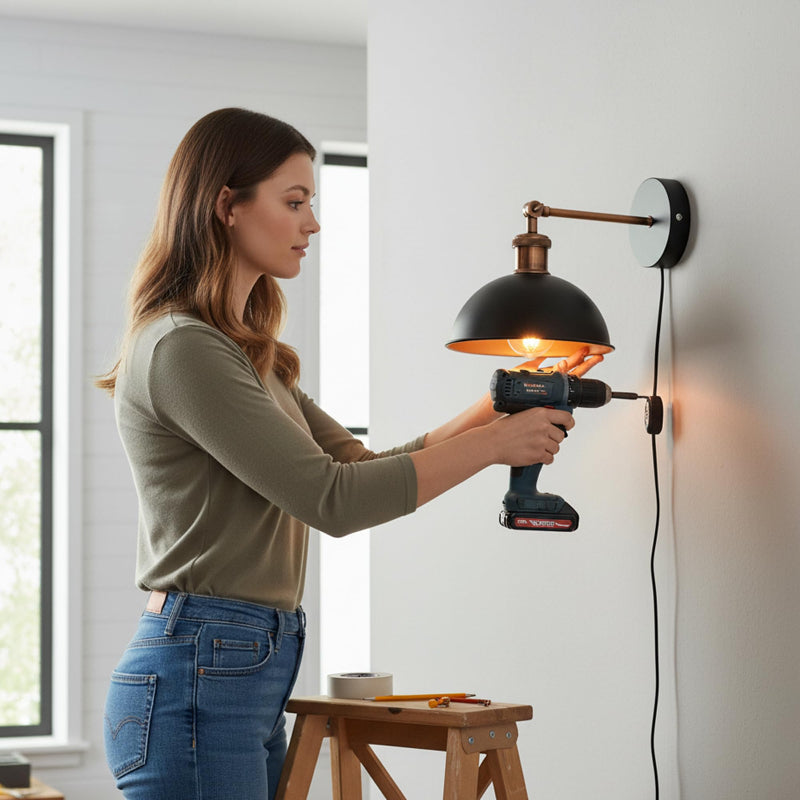 Vintage Wandlampe im Industrial Design