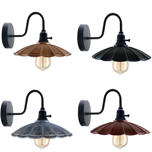 Vintage Wandleuchte mit Schalterhalter Metall Wandlampen ~1534