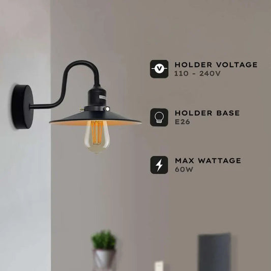 Vintage Wandleuchte Industrie 5 Farben