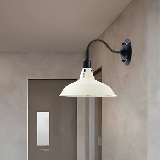 Vintage Wandleuchte weiß Landhausstil mit Schirm