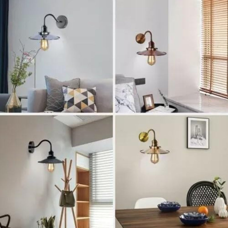 Wandlampe Schirm Gebürstetes Silber Ø 21cm