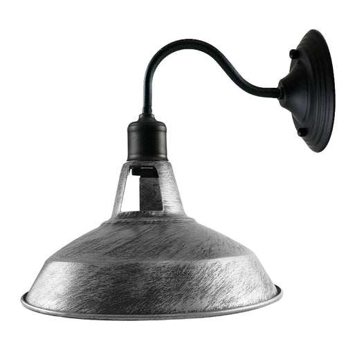 Industrielle Wandleuchte gebürstetes Silber Lampenschirm ~3113