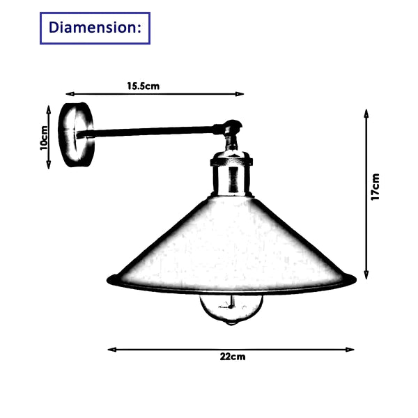Wandleuchte innen Ø 22 Cm E27 Lampenfassung
