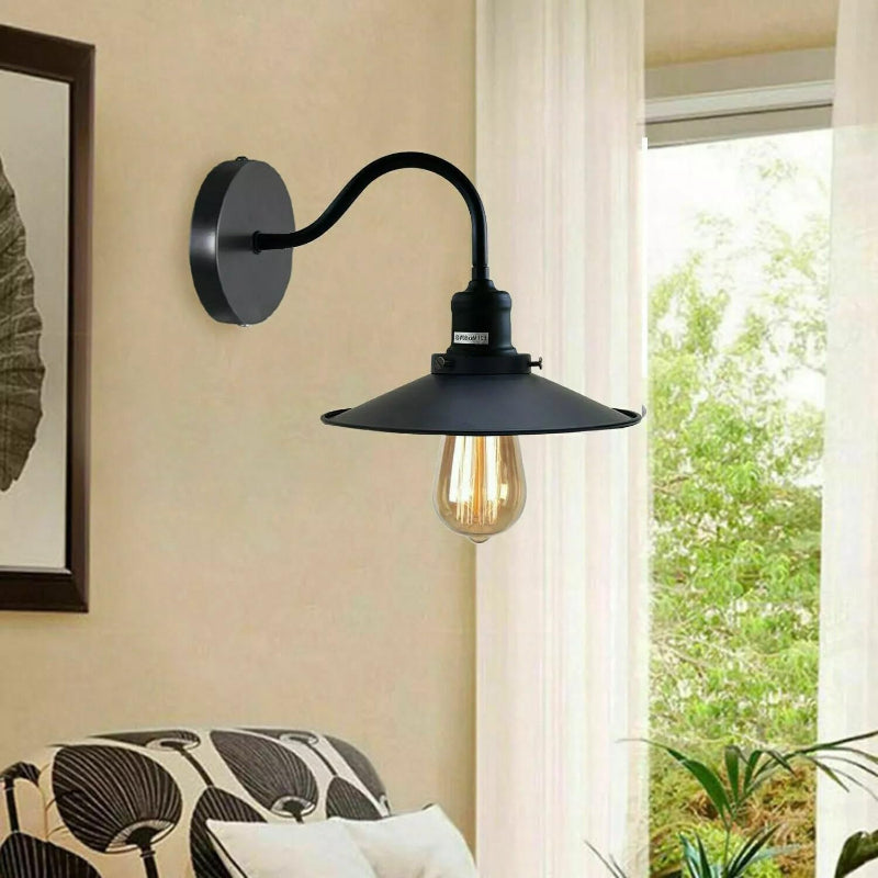 Wandleuchte Industrie Schwarz Matt