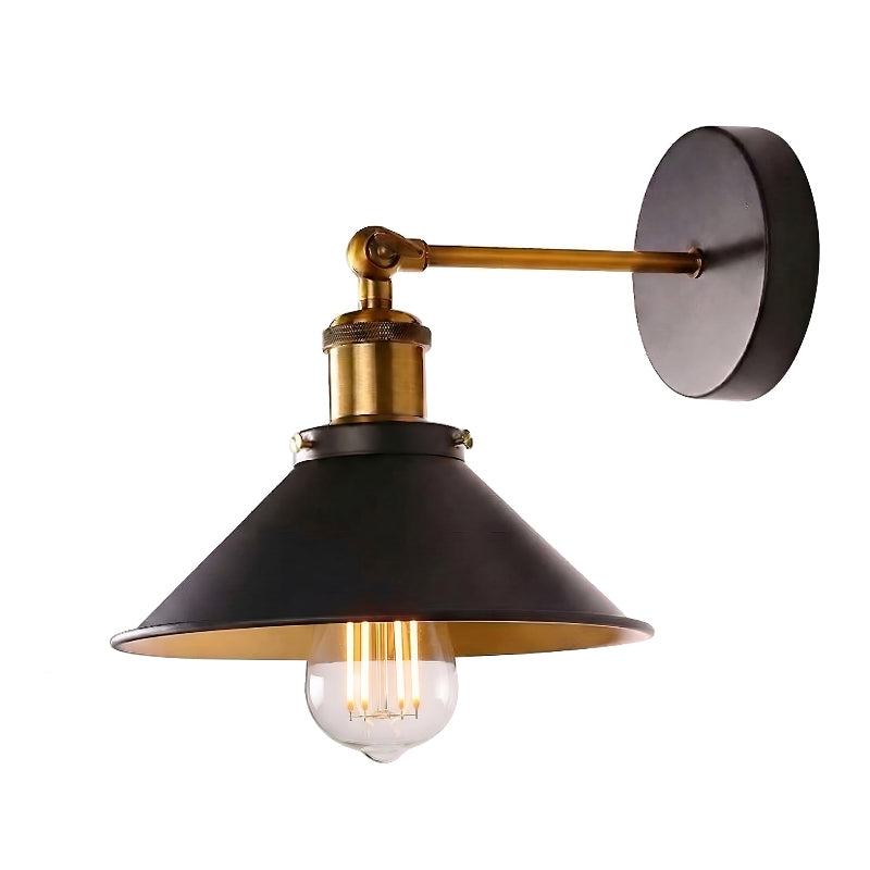 Wandleuchte Messing Schwarz