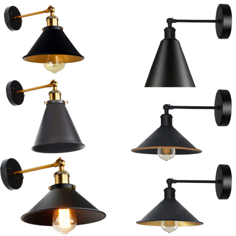 Applique industriale da interno in metallo nero E27 ~3263