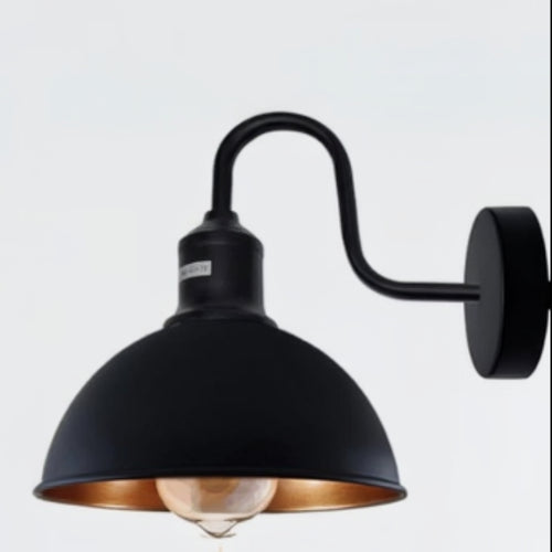 LEDSONE Industrielle Schwanenhals Wandleuchte Schwarz ~3649