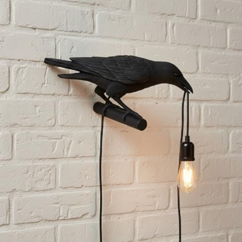 Wandleuchte in Rabenform schwarz für Flur