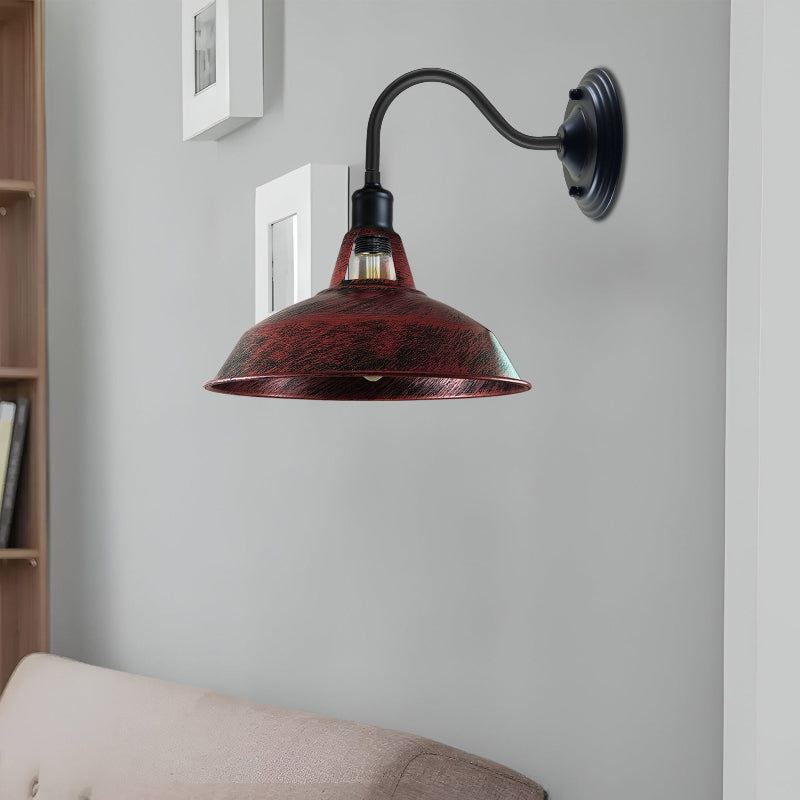 Wandleuchte rustic rot-Patina im Industrie-Stil