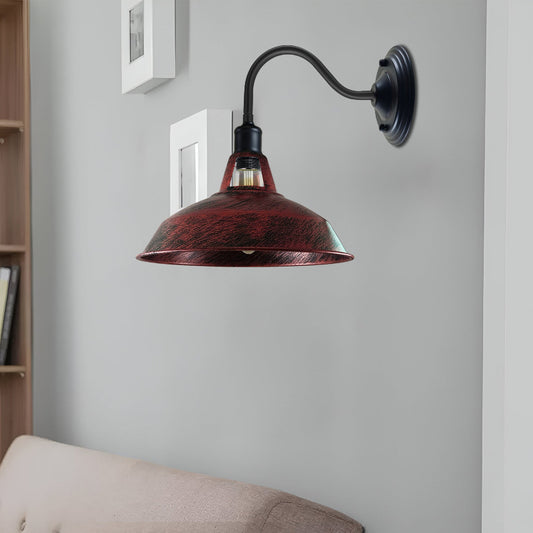 Wandleuchte rustic rot-Patina im Industrie-Stil