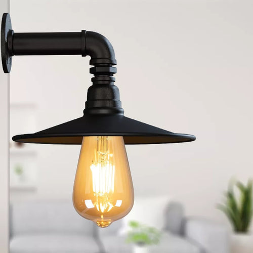 Wasserpfeifen Wandleuchte Innen Schwarzgolden mit Schirm~3053