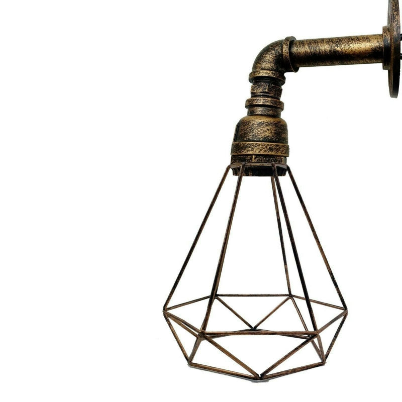 Vintage Decken Pendelleuchte Diamant Drahtkäfig-Kupfer
