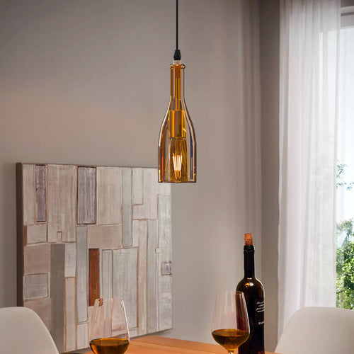 Lampada a sospensione retrò per bottiglie di vino, plafoniera per soggiorno~2887