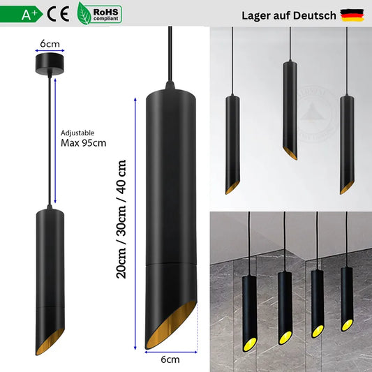 aluminium material pendelleuchte schwarz