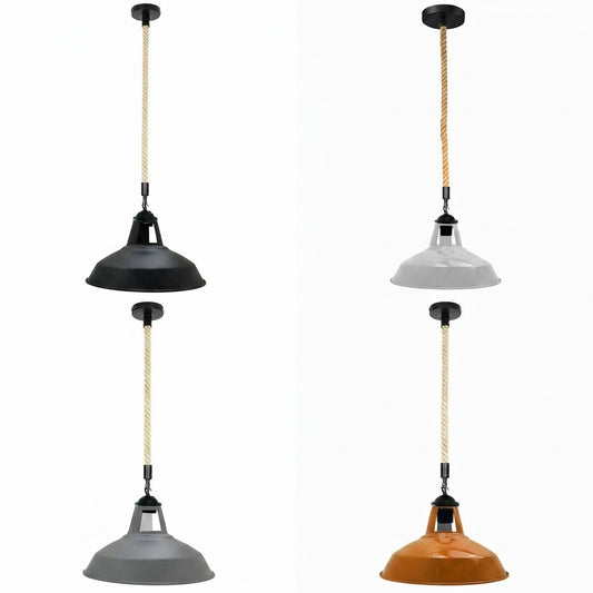 Vintage Hanfseil Hängelampe Industrial Pendelleuchte ~3879
