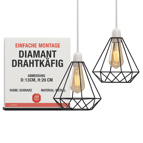 LEDSone Moderner geometrischer Käfig Lampenschirm ~3283