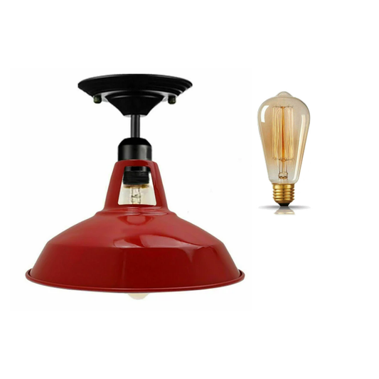 Roter Lampenschirm für Deckenleuchte mit E27-Sockel, 300 mm Durchmesser