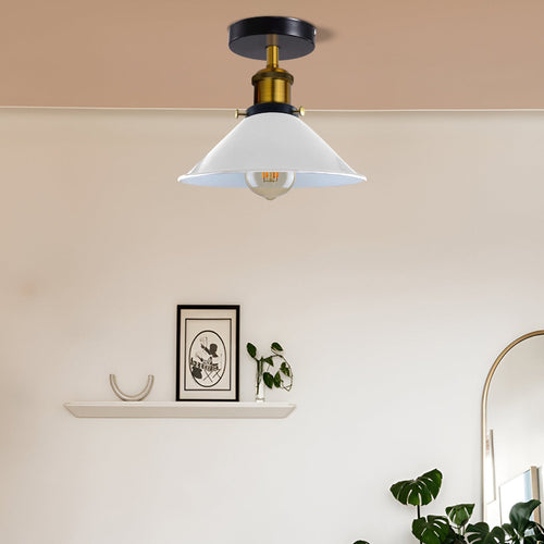 Lampada da soffitto in stile industriale vintage con paralume a cono | E27~2992