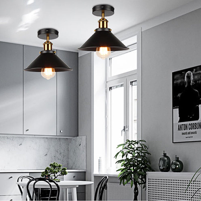 Elegante schwarze Deckenleuchte aus Metall für Schlafzimmer