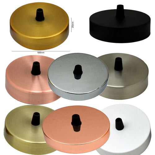 Moderne rund loftroset i gul messing til pendellampe ~ 2673